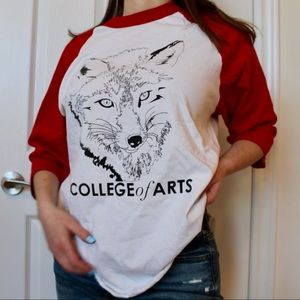 Vintage College of Arts Fox/Wolf Raglan